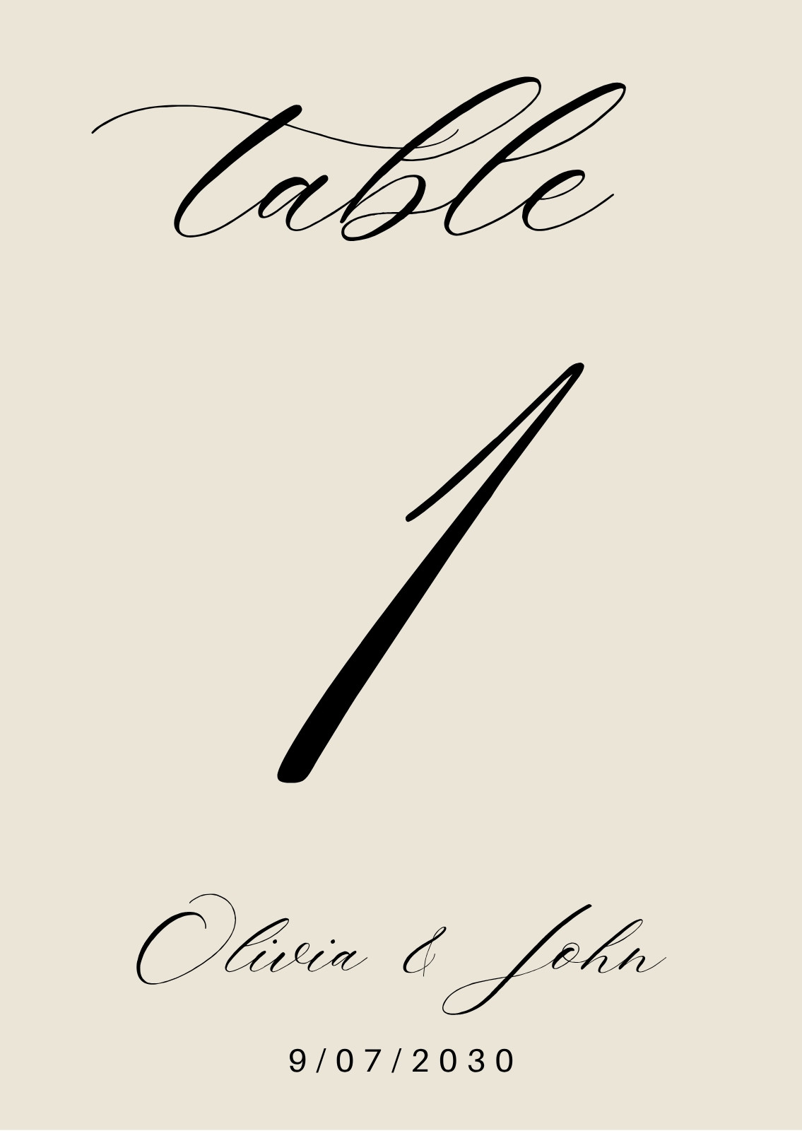 Wedding Table Numbers