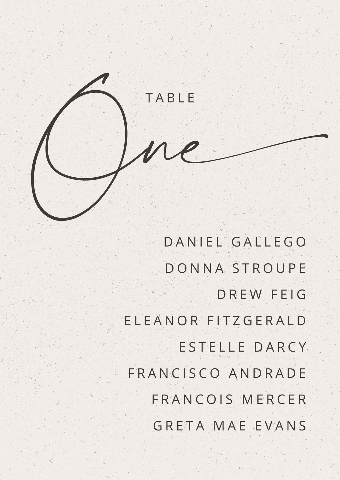 Wedding Table Numbers