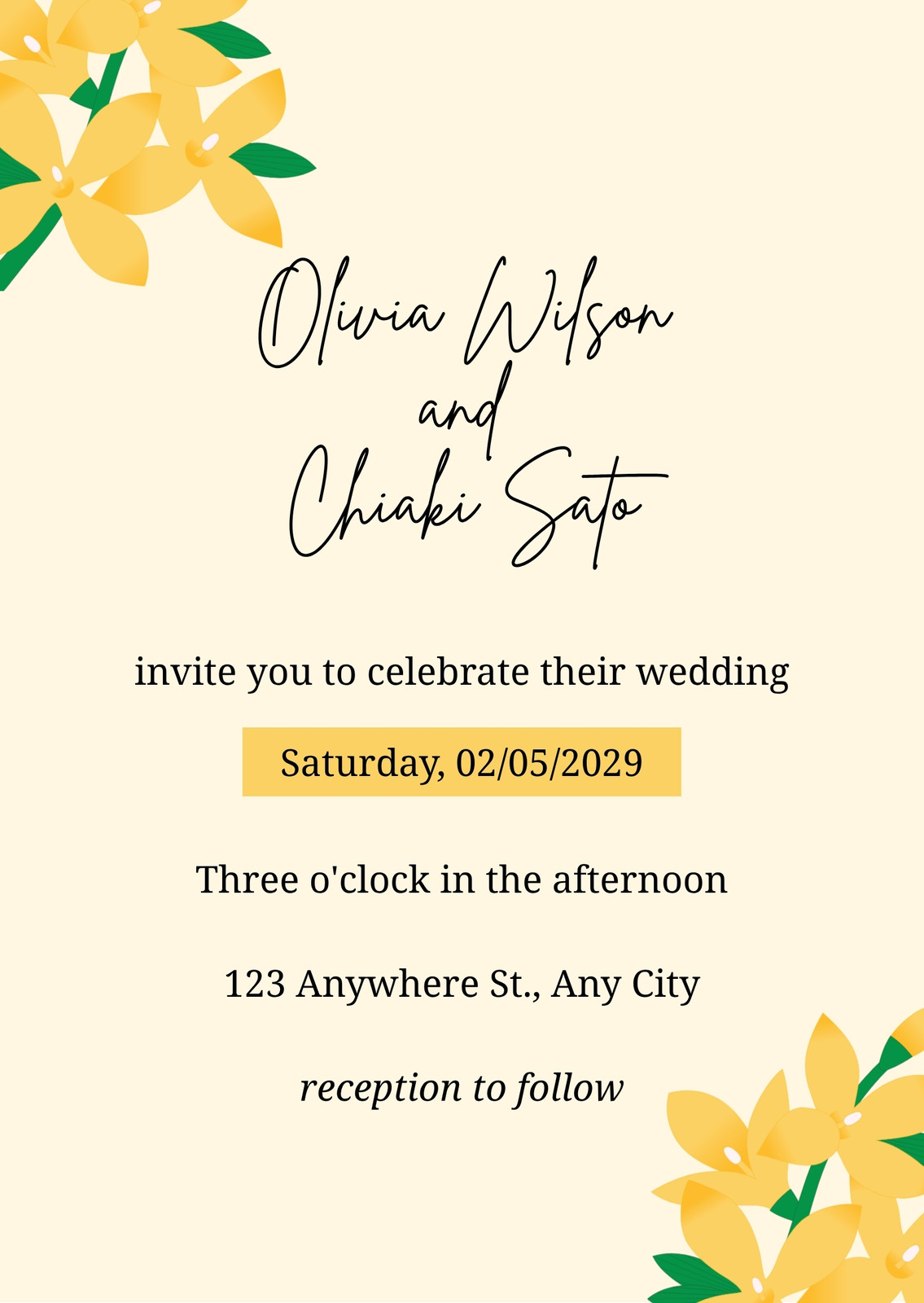 Yellow Invitations
